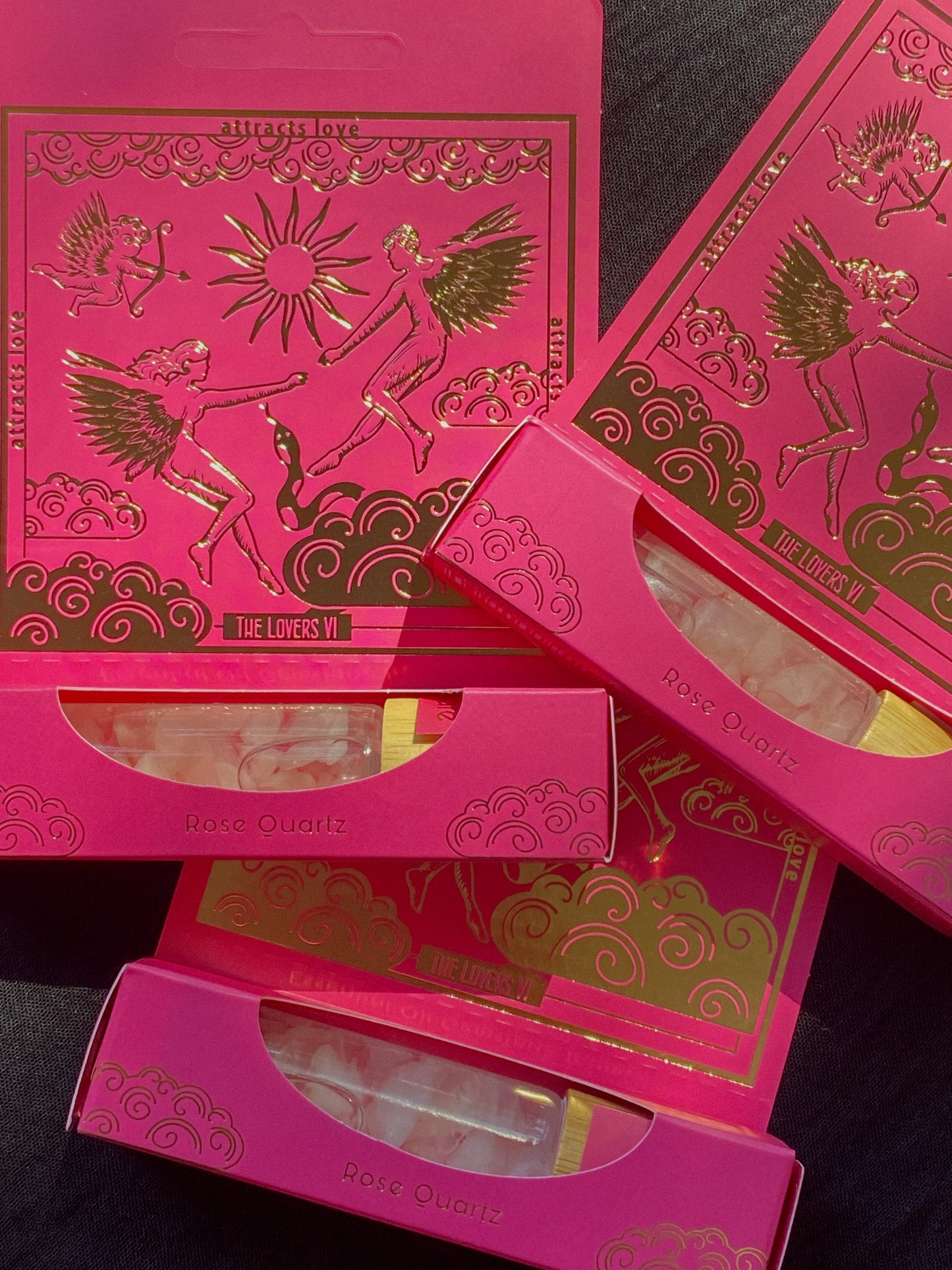 Aromaterapinis kvapnus aliejų mišinys su rožiniu kvarcu “The Lovers”