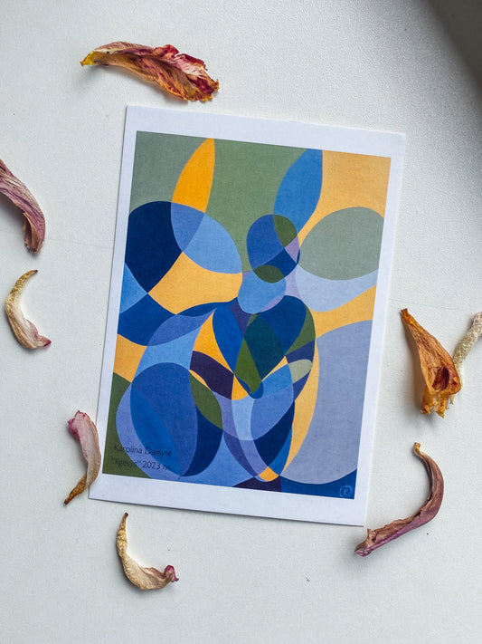 Rankų darbo atvirukas "Ilgesys"