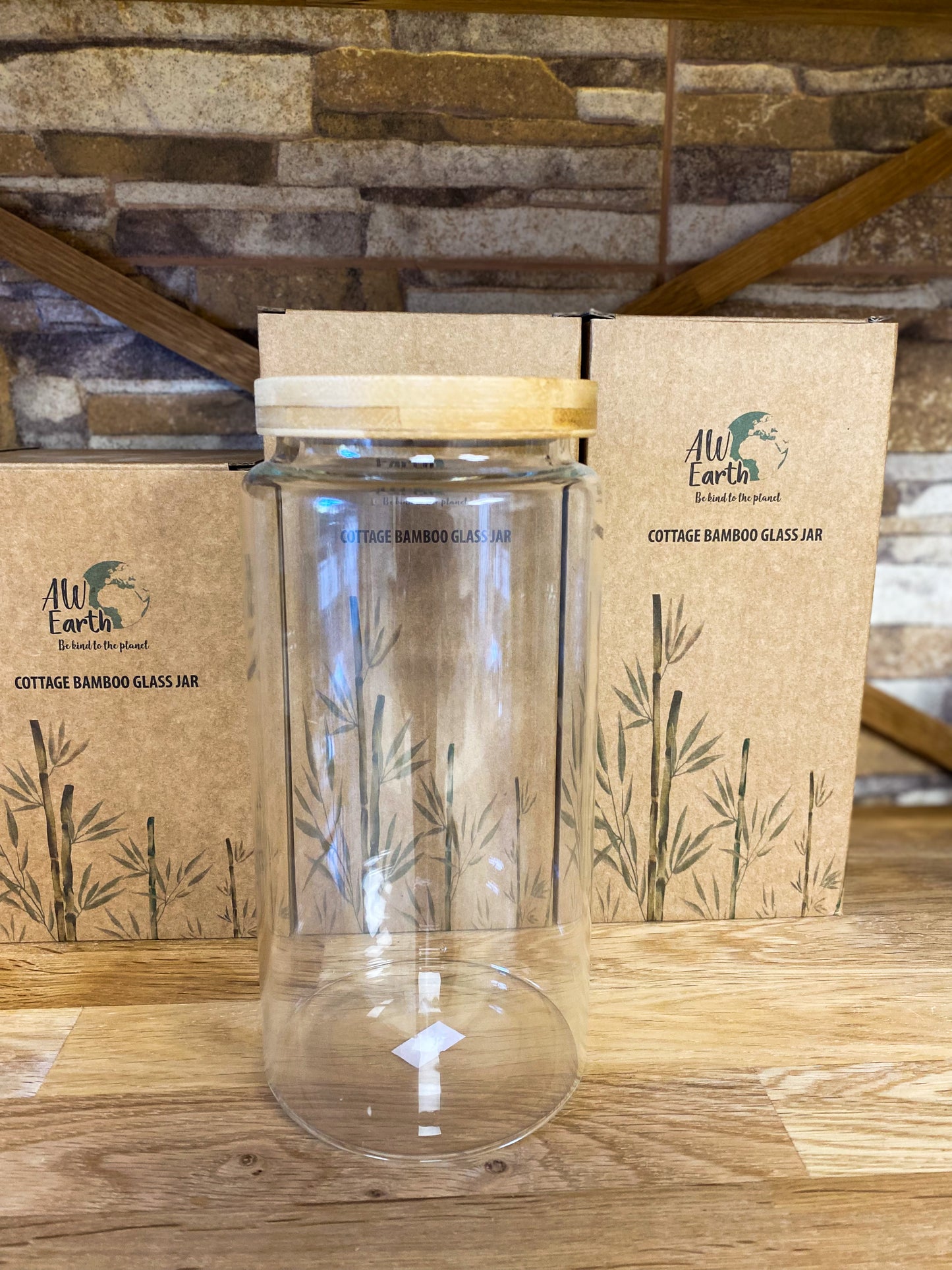 Bambuko stiklinis indas