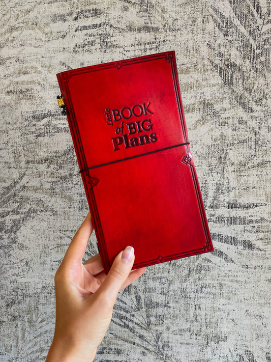 Rankų darbo odinė užrašinė “Little book of BIG plans”