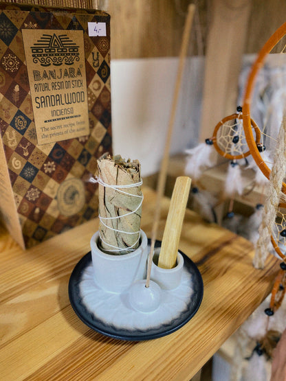 Keramikinė smilkalinė palo santo ir smilkymo lazdelėms