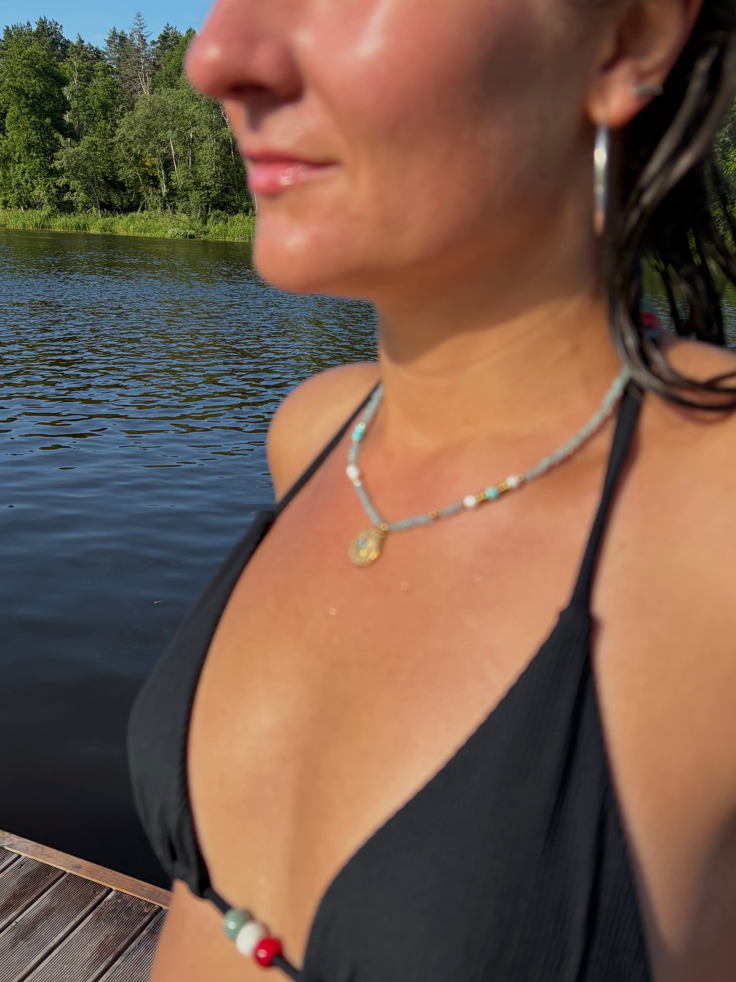 Akvamarino vėrinys "Soleil"