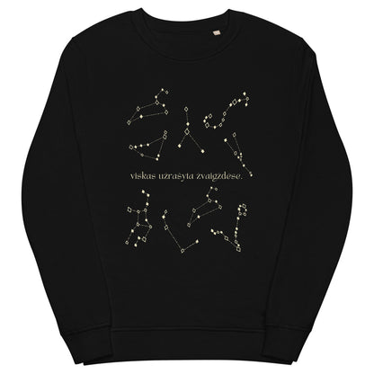 "Viskas užrašyta žvaigždėse" juodas džemperis